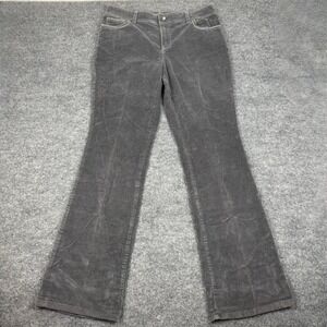 VTG Y2K George & Martha‎ Gray Corduroy Bootcut Pants Rhinestone Pockets Womens 6